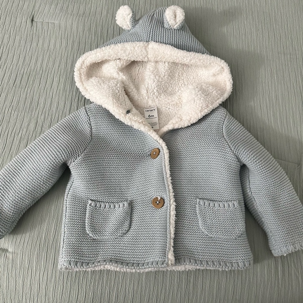 Carter's Blue Knit Hooded Jacket